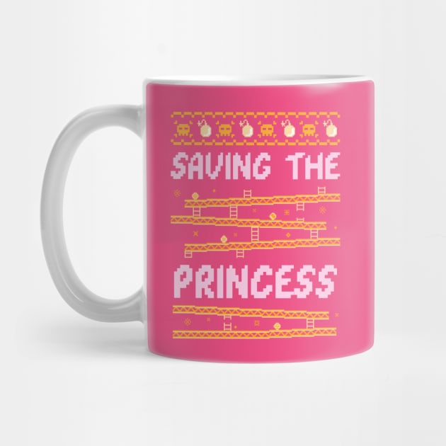 Gamer Saving the Princess Ugly Sweater Style by Alaskan Skald